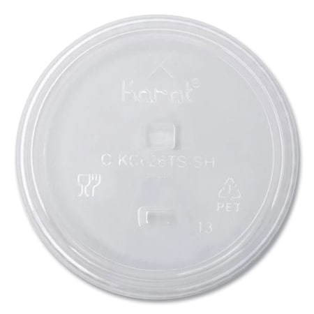 Karat PET Lids, Strawless Sipper, Fits 12 oz to 24 oz Cold Cups, Clear, 1000PK C-KC626TS-SH